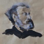 Mann Portrait,
42 × 59 cm,
Technik: Acryl / Pastellkreide auf Kraftpapier